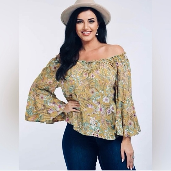 Anthropologie Off-The-Shoulder Bohemian Floral Top Size Small Raga Boho Top NWT - Picture 6 of 11